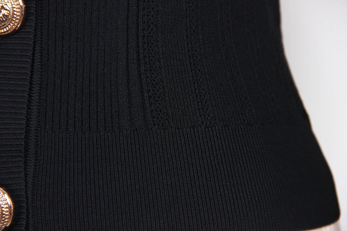 Round Neck Knitted Fabric Exquisite Cardigan High Quality Nini Styles