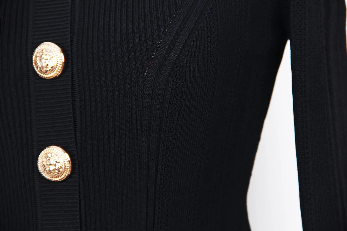 Round Neck Knitted Fabric Exquisite Cardigan High Quality Nini Styles