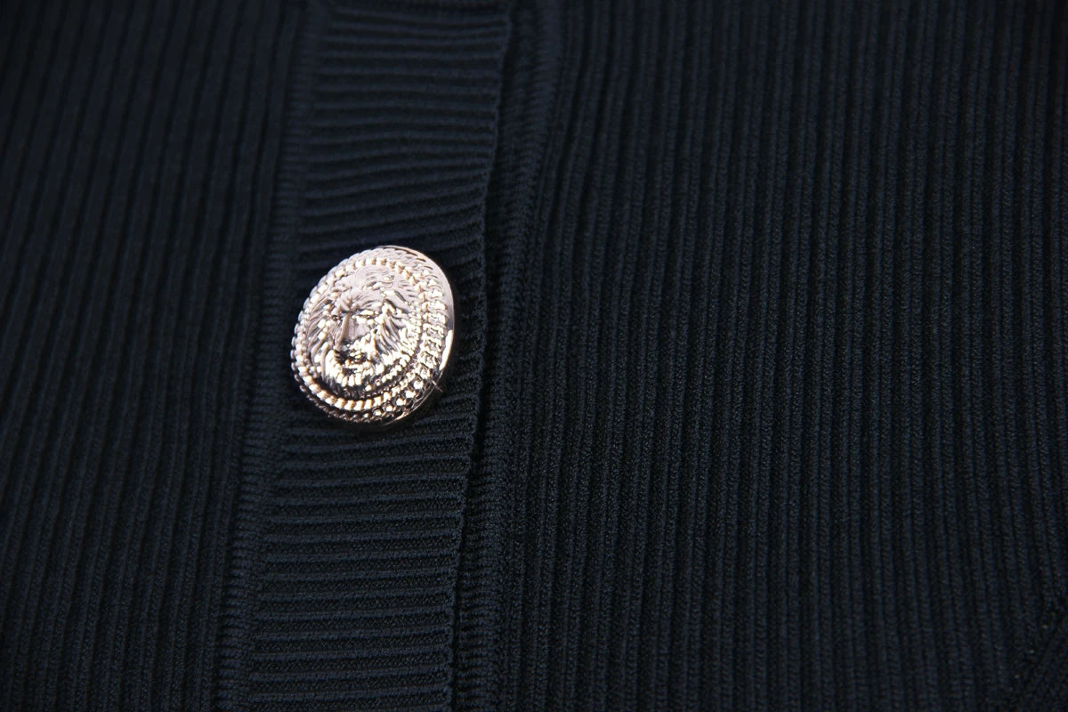 Round Neck Knitted Fabric Exquisite Cardigan High Quality Nini Styles