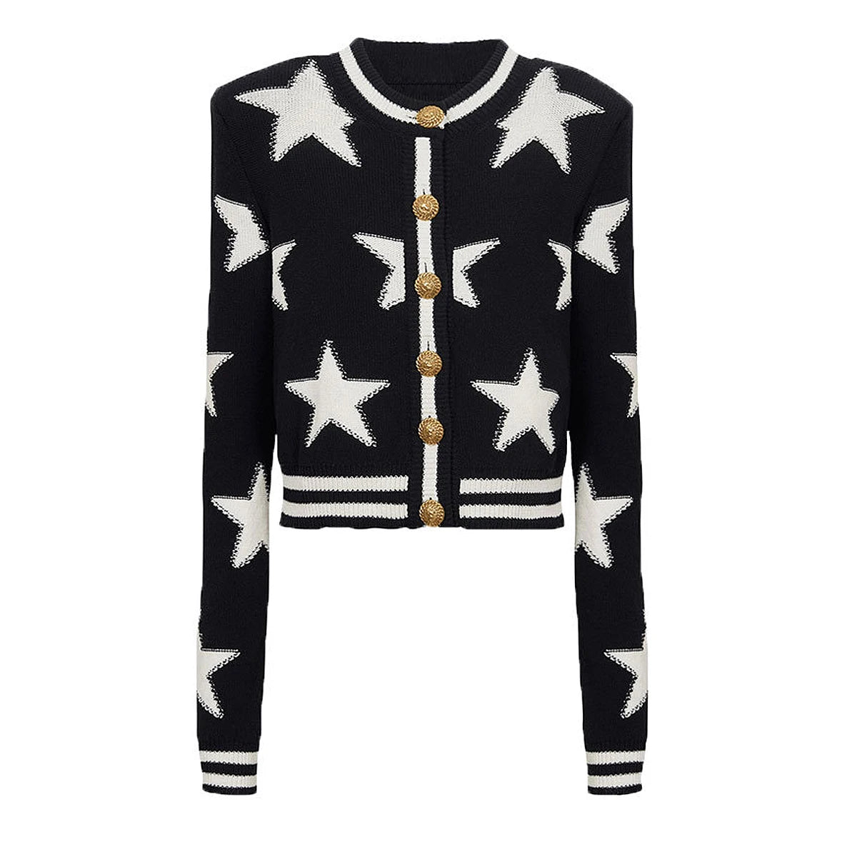 Long Sleeve Round Neck Knitted Cardigan Sweater - Nini Styles