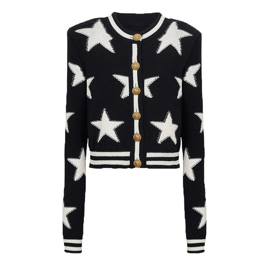 Long Sleeve Round Neck Knitted Cardigan Sweater - Nini Styles