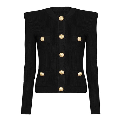 Long Sleeve Short Round Neck Cardigan - Nini Styles