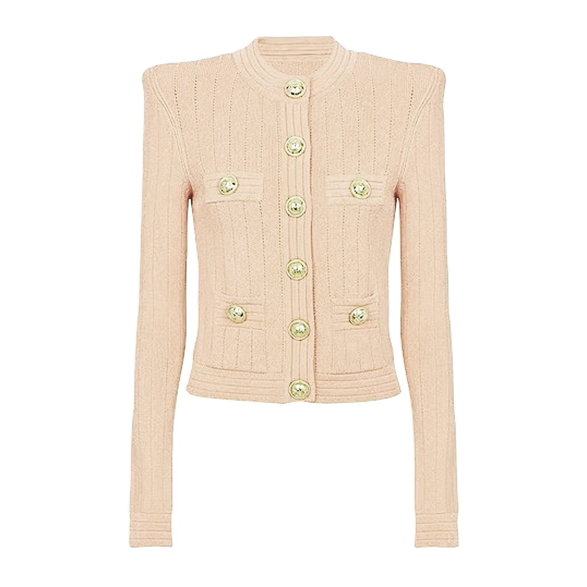 Long Sleeve Short Round Neck Cardigan - Nini Styles