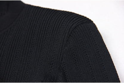 Long Sleeve Short Round Neck Cardigan - Nini Styles
