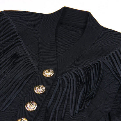Long Sleeve V-Neck Cardigan Top - Nini Styles