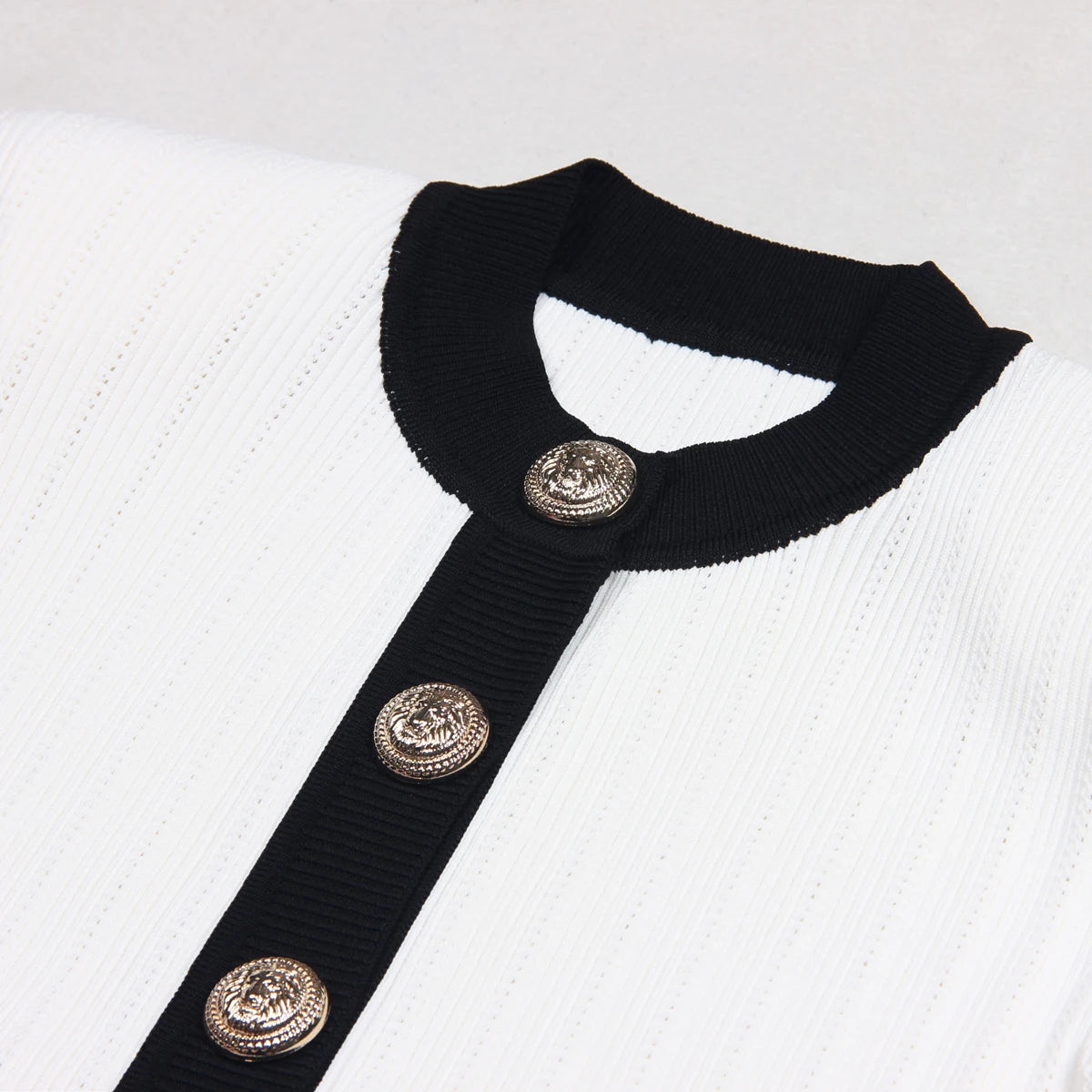 Knitted Short Sleeve Round Neck Slim Fit Cardigan - Nini Styles