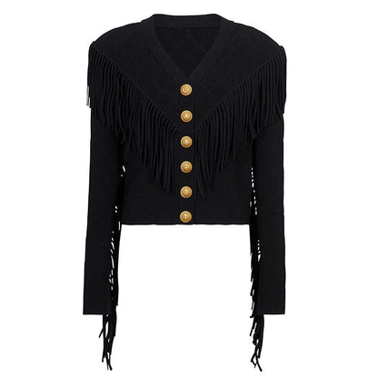 Long Sleeve V-Neck Cardigan Top - Nini Styles